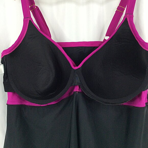 Swimsuits for All Women's Plus Size Bra Sized 46D Underwire Tankini Top - Picture 7 of 10